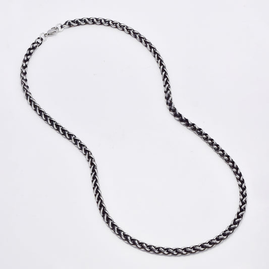 SSMN3108 - Steel 50cm x 4mm oxidized wheat chain