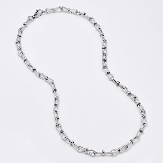 SSMN3133 - Steel 46cm x 6mm bow link necklace