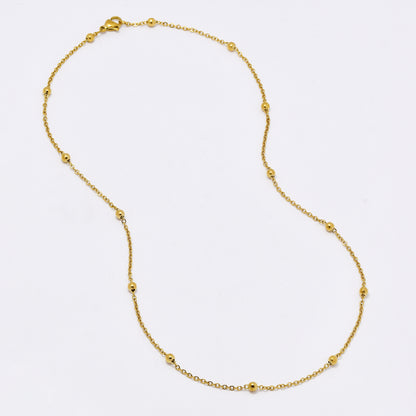 SSMN3136 - Steel 2 pack 45cm x 2mm beaded necklace