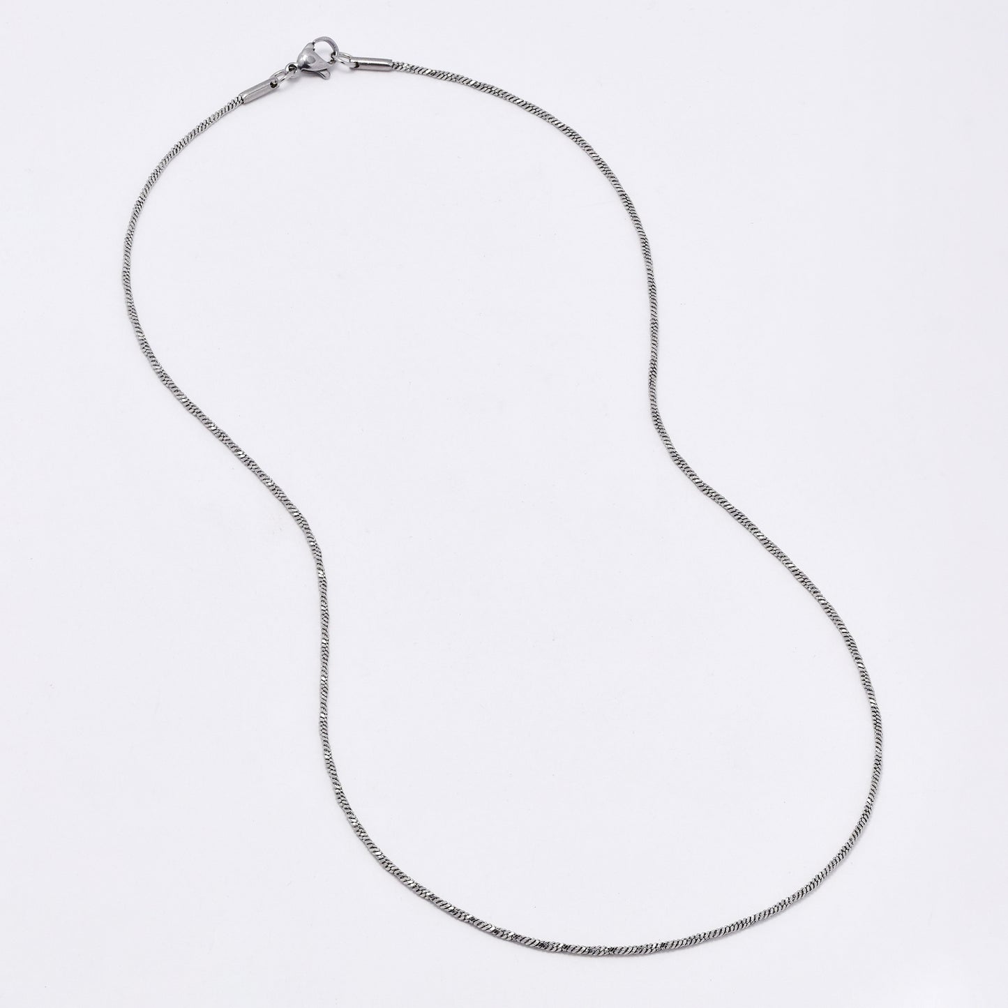 SSMN3137 - Steel 2 pack 45cm x 1mm twisty snake chain necklace