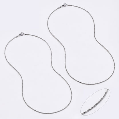SSMN3137 - Steel 2 pack 45cm x 1mm twisty snake chain necklace