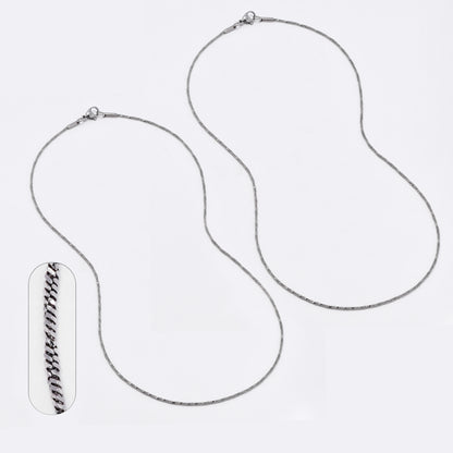 SSMN3137 - Steel 2 pack 45cm x 1mm twisty snake chain