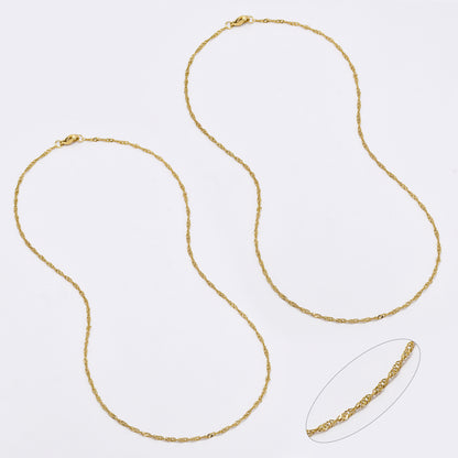 SSMN3138 - Steel 2 pack 45cm x 1.5mm singapore chain necklace