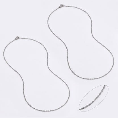SSMN3138 - Steel 2 pack 45cm x 1.5mm singapore chain necklace