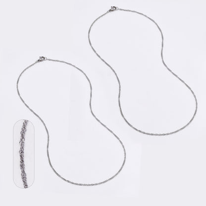 SSMN3138 - Steel 2 pack 45cm x 1.5mm singapore chain necklace
