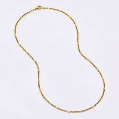 SSMN3139 - Steel 2 pack 45cm x 2mm stamped curb chain necklace