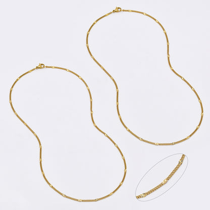 SSMN3139 - Steel 2 pack 45cm x 2mm stamped curb chain necklace