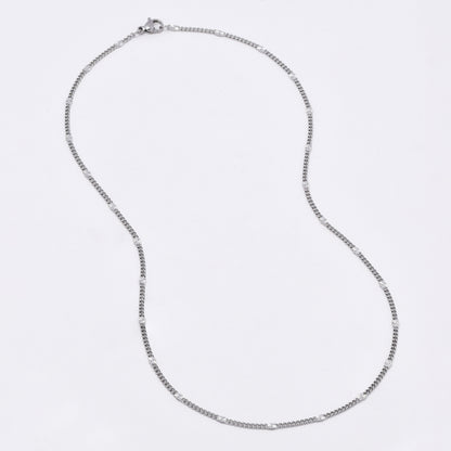 SSMN3139 - Steel 2 pack 45cm x 2mm stamped curb chain necklace
