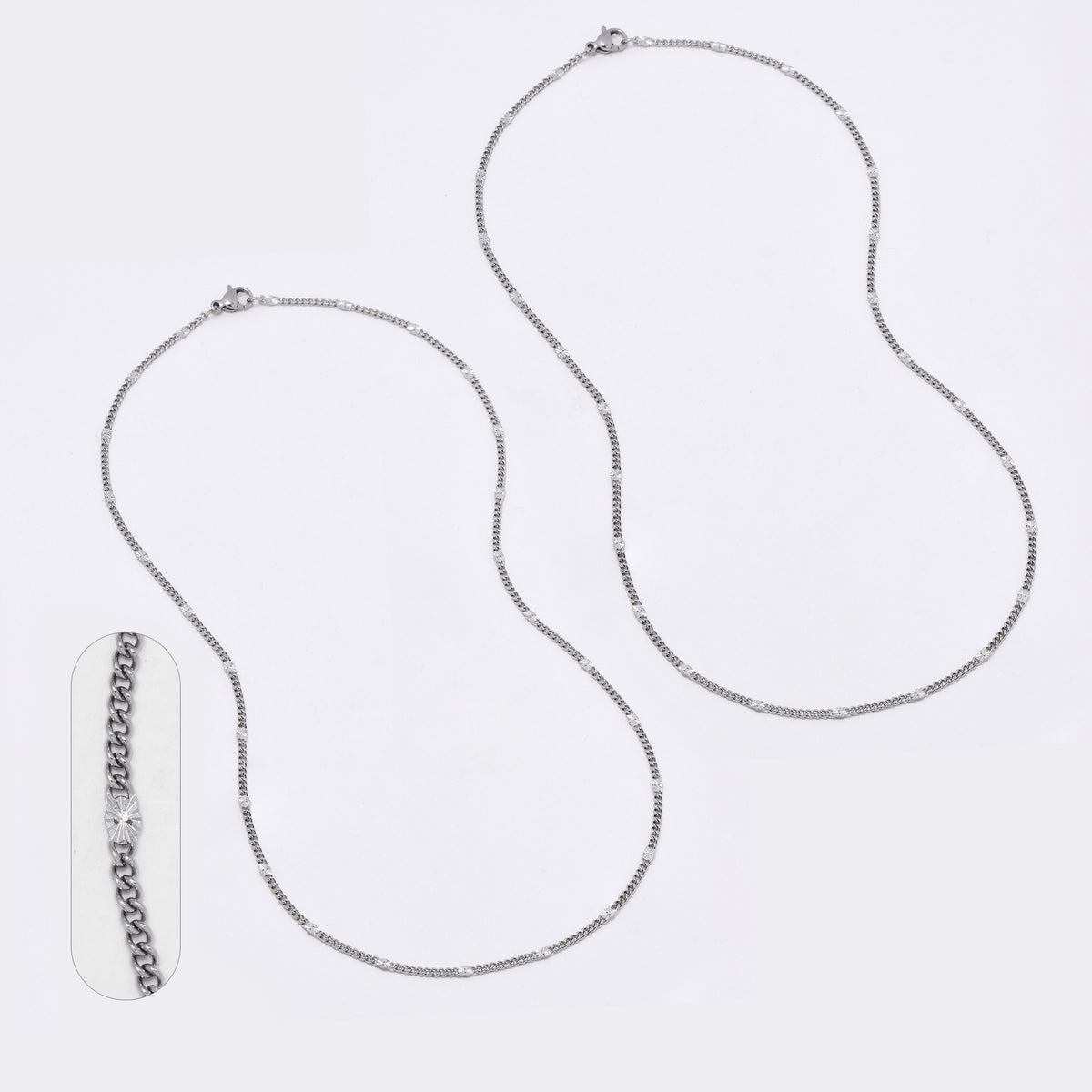 SSMN3139 - Steel 2 pack 45cm x 2mm stamped curb chain