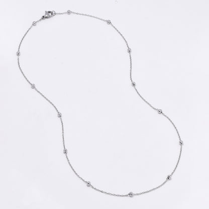 SSMN3173 - Steel 2 pack 45cm x 1mm beaded necklace