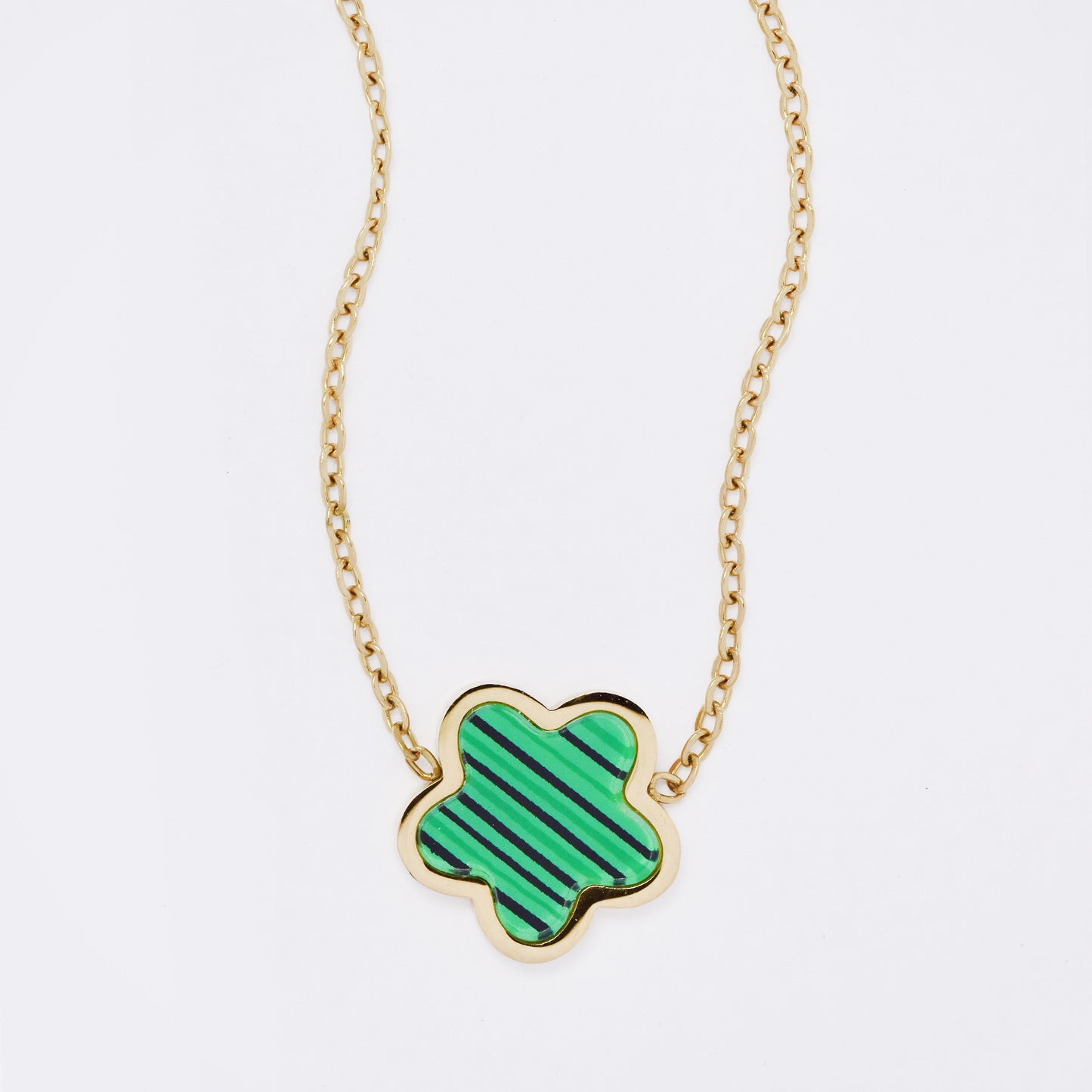SSMN3204 - Steel 41cm + 5cm flower necklace