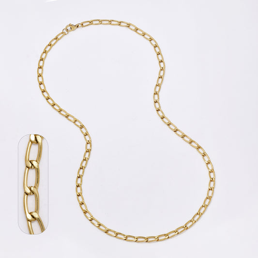 SSMN3275 - Steel 50cm x 4mm elongated curb chain