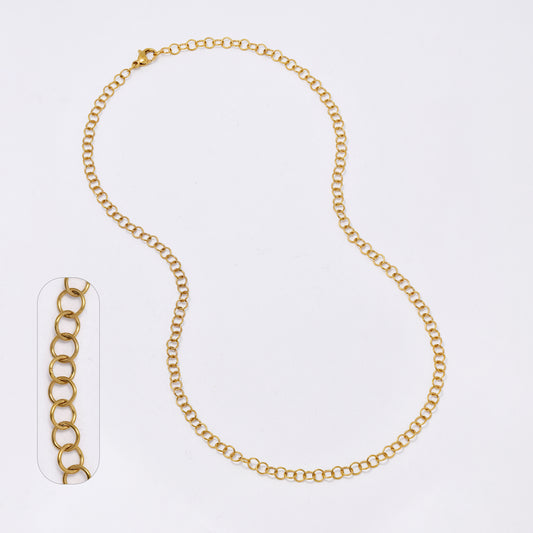SSMN3277 - Steel 46cm x 4mm round anchor link necklace