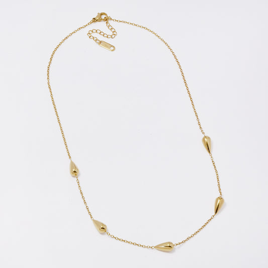 SSMN3306 - Steel 41cm + 5cm teardrop necklace