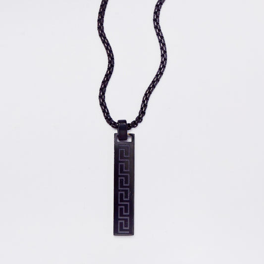 SSMN3313 - Steel 52cm + 5cm x 2.2mm geometric bar necklace