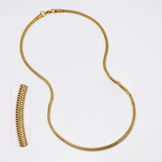 SSMN3367 - Steel 51cm x 3mm snake chain necklace