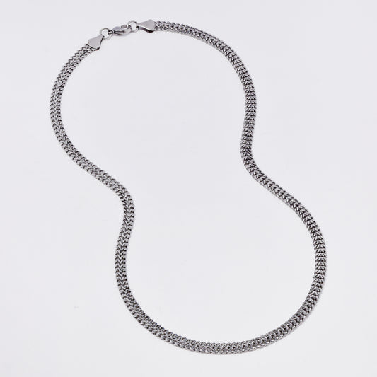 SSMN3369 - Steel 50cm x 5mm double curb chain necklace