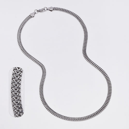 SSMN3369 - Steel 50cm x 5mm double curb chain necklace