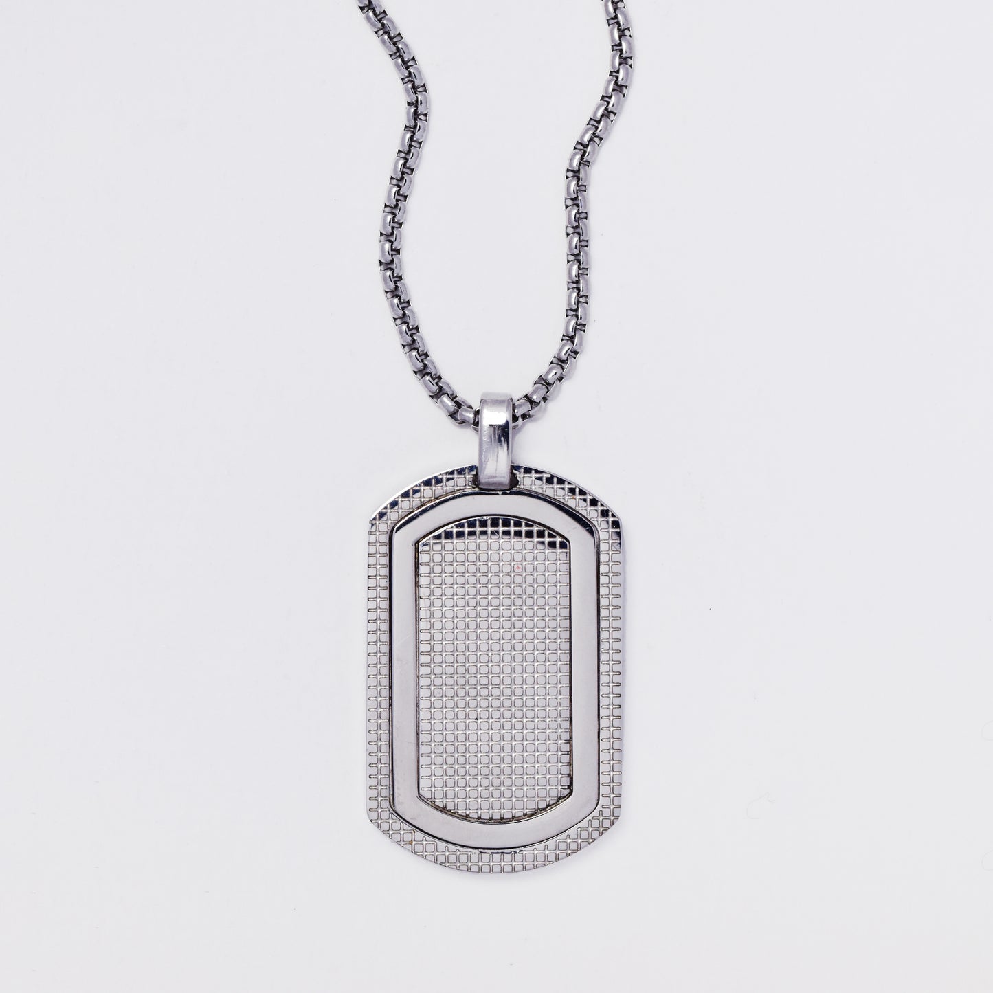 SSMN3383 - Steel 55.5cm x 2mm dog tag necklace
