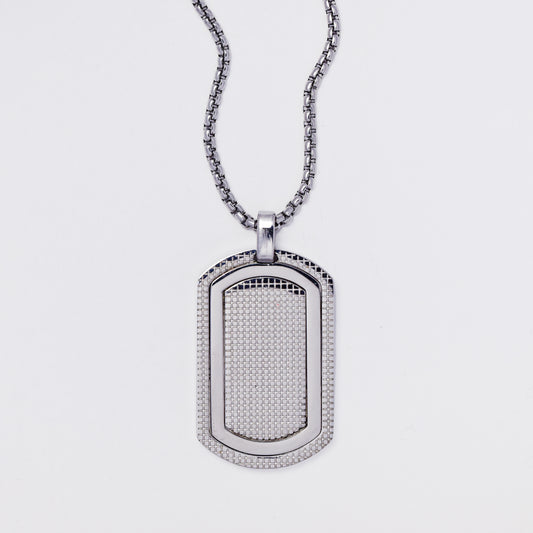 SSMN3383 - Steel 55.5cm x 2mm dog tag necklace