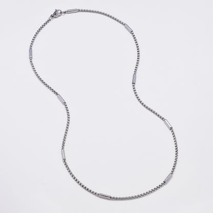 SSMN3388 - Steel 2-Pack 47cm x 2mm rolo bar chain necklace