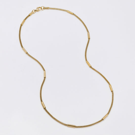 SSMN3390 - Steel 2-Pack 45cm x 2mm mesh round bar chain necklace