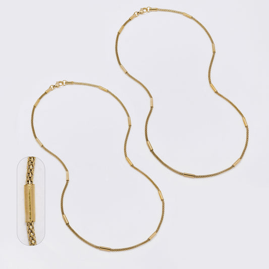 SSMN3390 - Steel 2 Pack 45cm x 2mm mesh round bar chain necklace