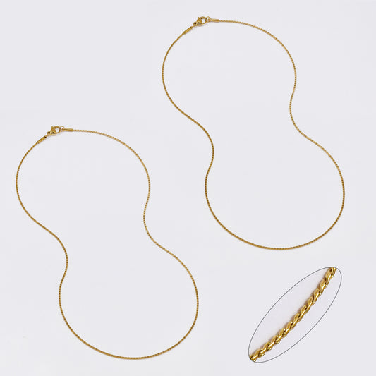 SSMN3391 - Steel 2-Pack 45cm x 1mm serpentine chain necklace