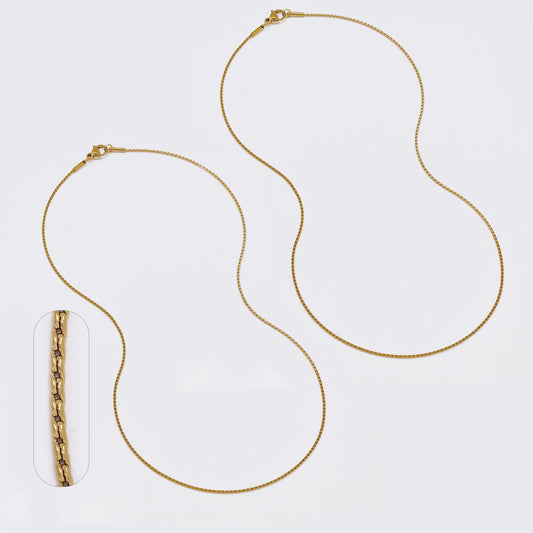 SSMN3391 - Steel 2 Pack 45cm x 1mm serpentine chain necklace