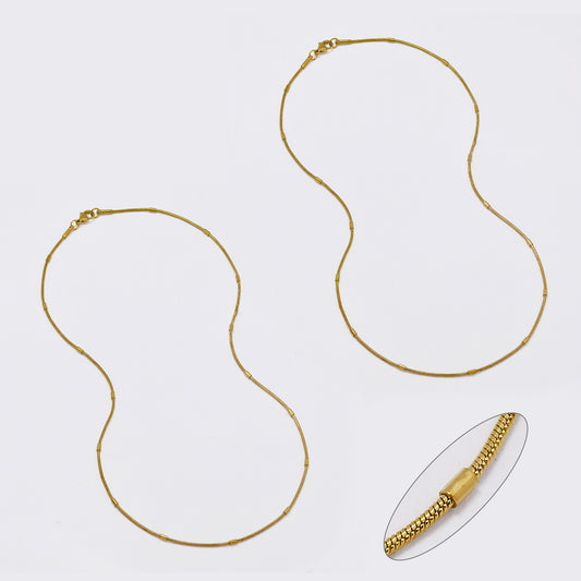 SSMN3392 - Steel 2-Pack 45cm x 1.2mm round bar snake chain necklace
