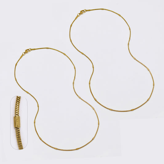 SSMN3392 - Steel 2 Pack 45cm x 1.2mm round bar snake chain necklace