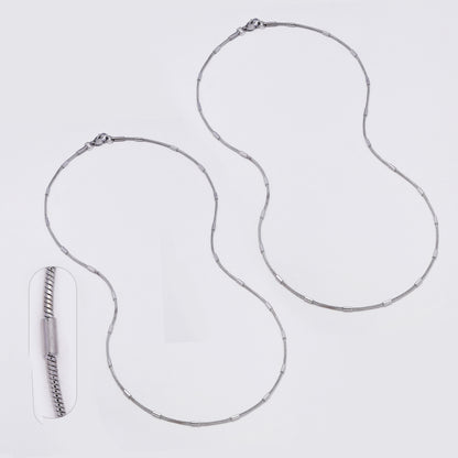 SSMN3392 - Steel 2-Pack 45cm x 1.2mm round bar snake chain necklace