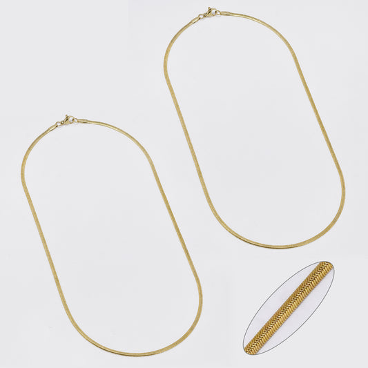 SSMN3393 - Steel 2-Pack 45cm x 2mm herringbone chain necklace