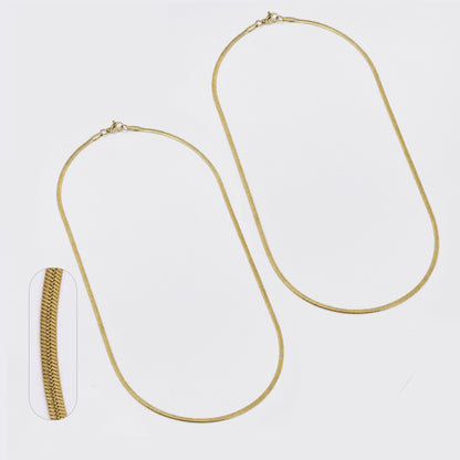 SSMN3393 - Steel 2-Pack 45cm x 2mm herringbone chain necklace