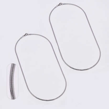 SSMN3393 - Steel 2-Pack 45cm x 2mm herringbone chain necklace