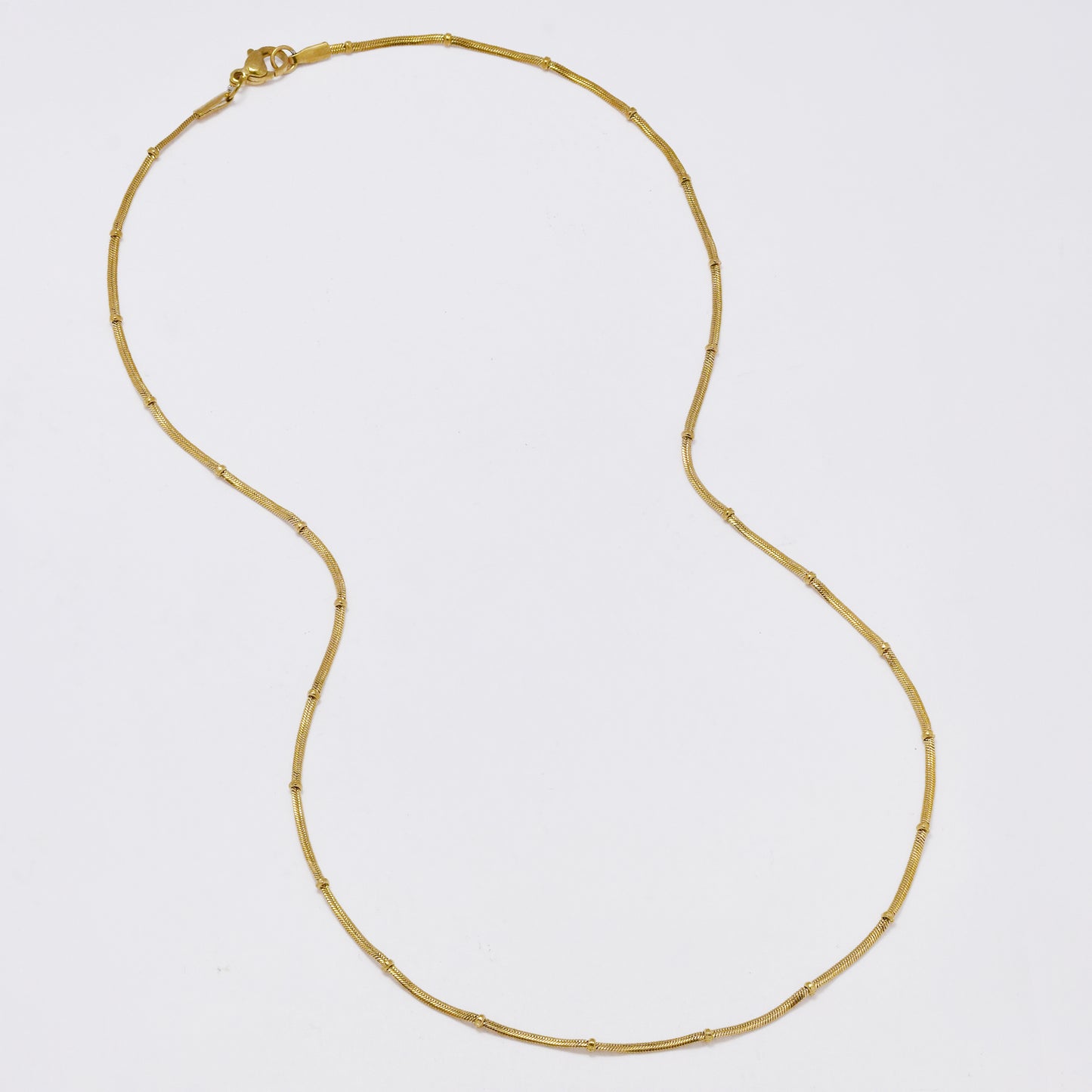 SSMN3394 - Steel 2-Pack 50cm x 1.5mm beaded herringbone chain necklace