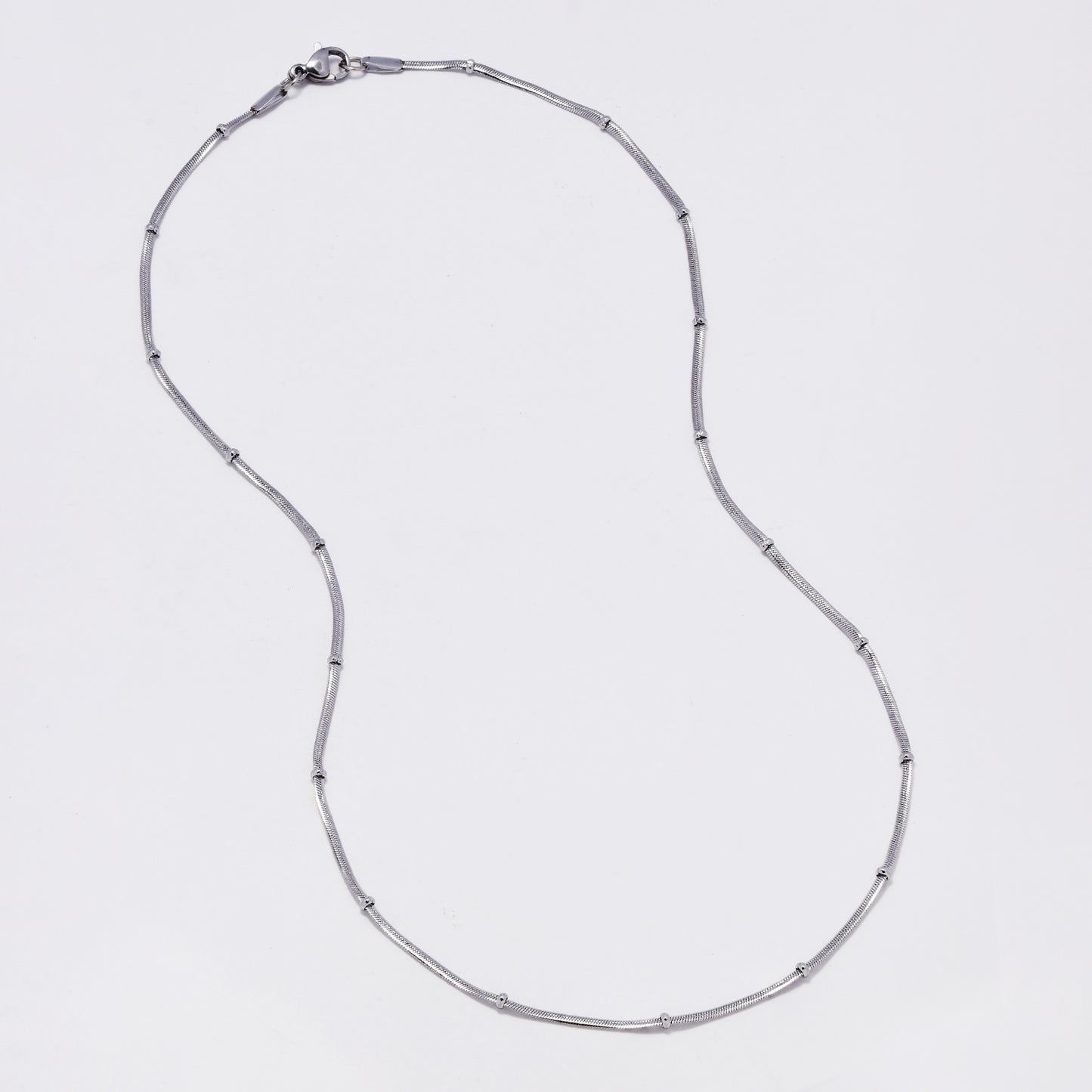 SSMN3394 - Steel 2-Pack 50cm x 1.5mm beaded herringbone chain necklace