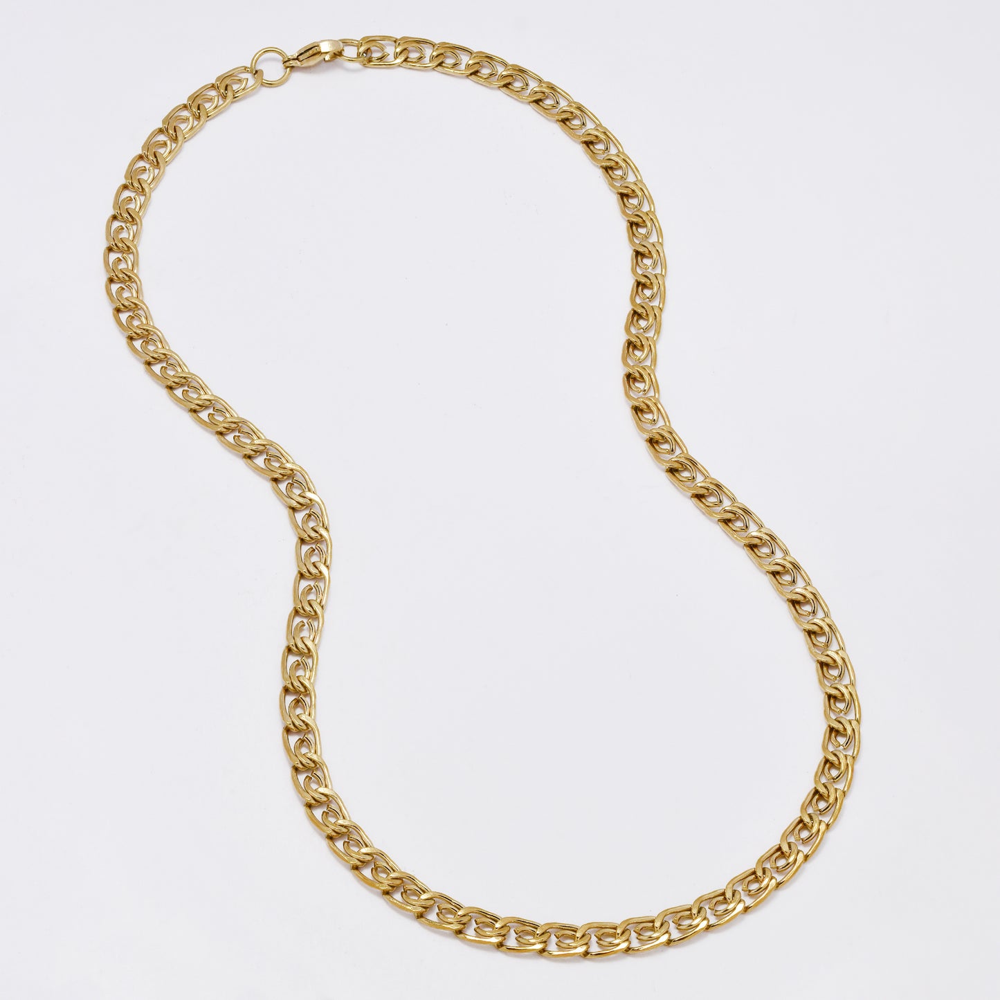 SSMN3398 - Steel 45cm x 6mm fancy curb chain necklace