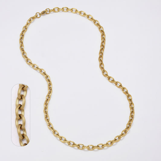 SSMN3399 - Steel 45cm x 5mm textured cable chain necklace
