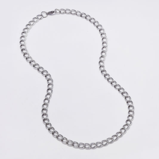 SSMN3401 - Steel 45cm x 6mm double cable chain necklace