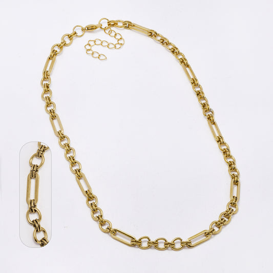SSMN3452 - Steel 40cm + 5cm x 5.5mm paperclip & 6.5mm anchor link chain