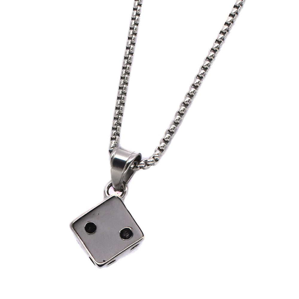 Stainless steel 15mm 3D dice necklace