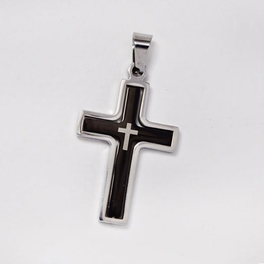 Stainless steel black steel cross with Cross
