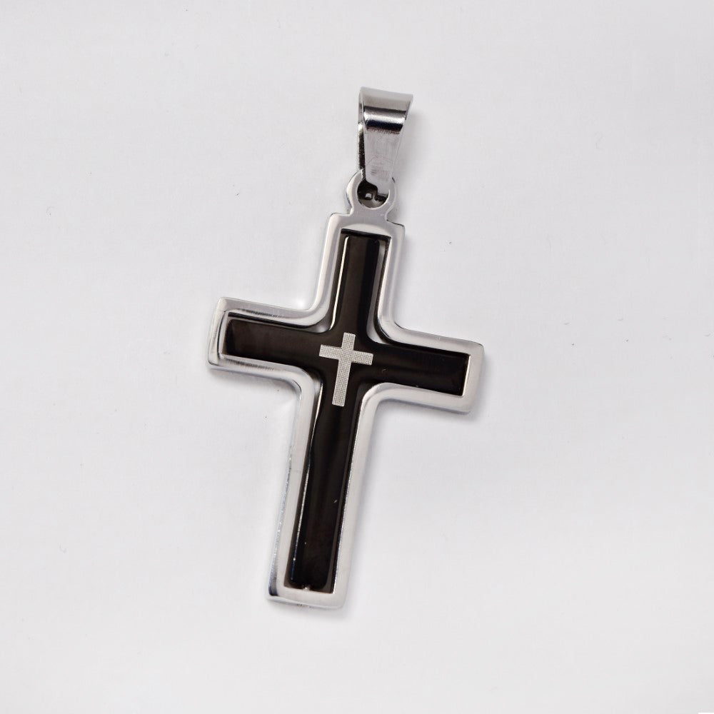 Stainless steel black steel cross with Cross - SSMP2724A
