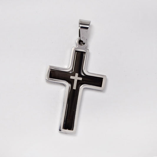 Stainless steel black steel cross with Cross - SSMP2724A