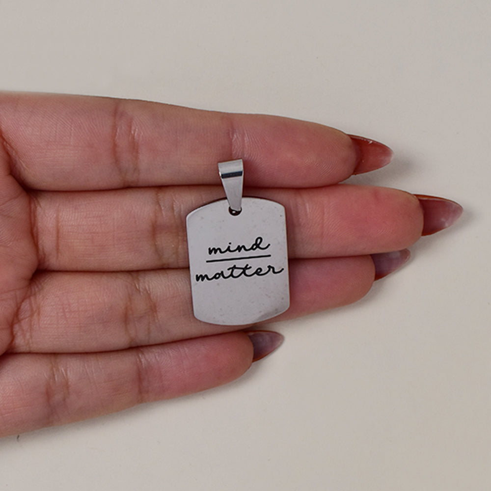 Buy 1 get 1 FREE - Stainless steel mind over matter disc pendant   26mm x 20mm - SSMP2953i