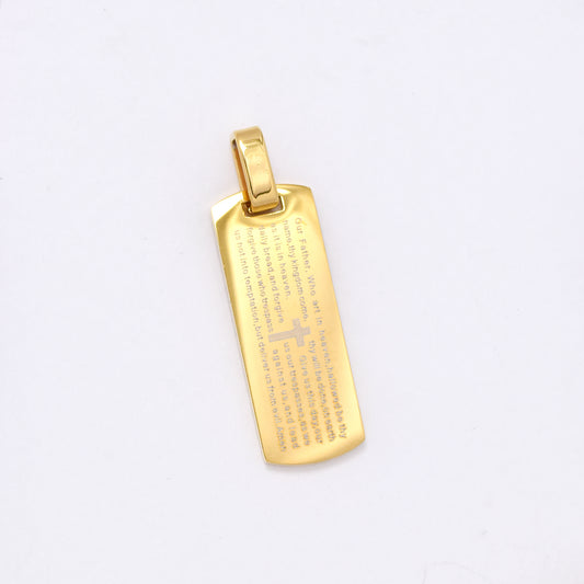 SSMP2976 - Steel 36mm x 11mm Lord's Prayer tag pendant