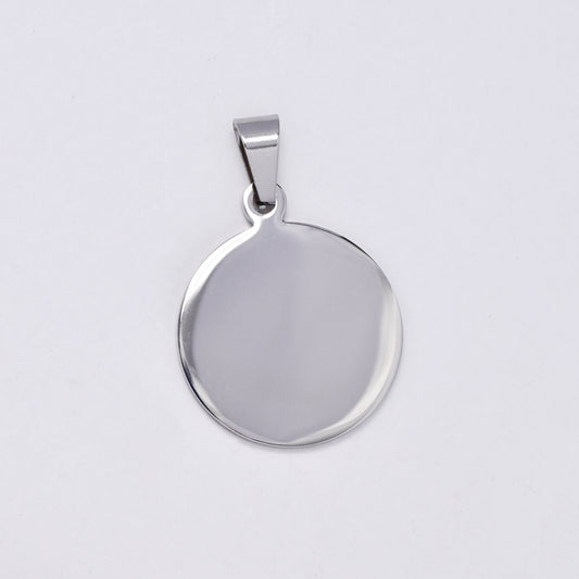 SSMP2985 - Steel 25mm round plain disk pendant