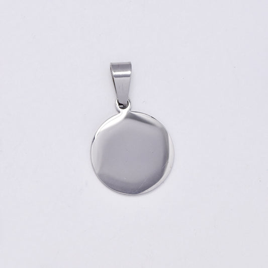 SSMP2986 - Steel 20mm round plain disk pendant