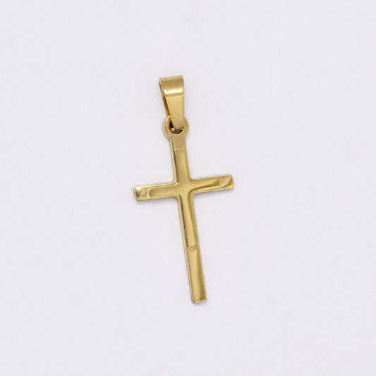 SSMP3024 - Steel 29mm x 13mm small layered cross pendant